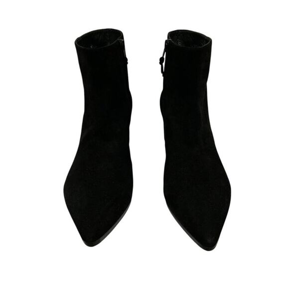 Stuart Weitzman Notazzie Black Suede Ankle Boots Size 9.5 Block Heel Booties - Picture 6 of 9
